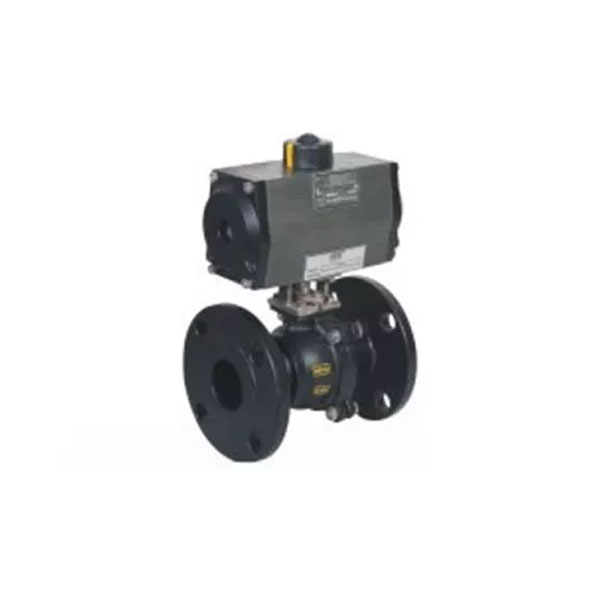 Pneumatic Actuator Double Acting 2 Way Cs Ball Valves Flanged End 300 Class Floating Type Ball 