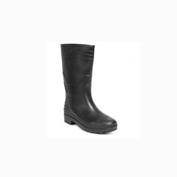 12 Inch Plain Toe Black Gumboots