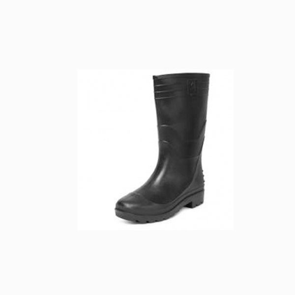 12 Inch Plain Toe Black Gumboots